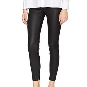 Faux leather pants with sparkly side stripes